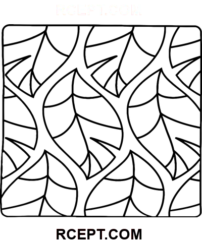 Bequeme Muster Blätter Ausmalbild