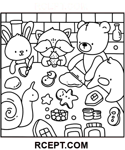 Winter-Hygge für Familienaktivitäten Ausmalbild