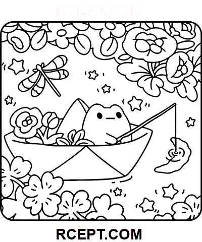 Froschtage für entspannte Nachmittage Ausmalbild