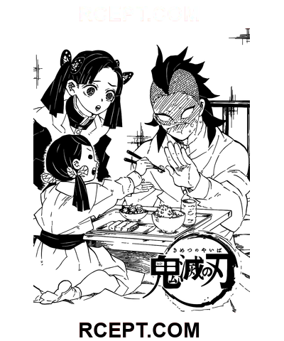 Dämonentöter isst mit der Familie Ausmalbild