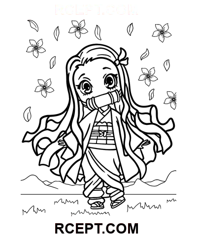 Nezuko für Vorschulkinder Ausmalbild