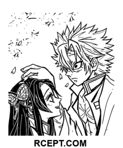 Sanemi mit Kanae Kocho Ausmalbild