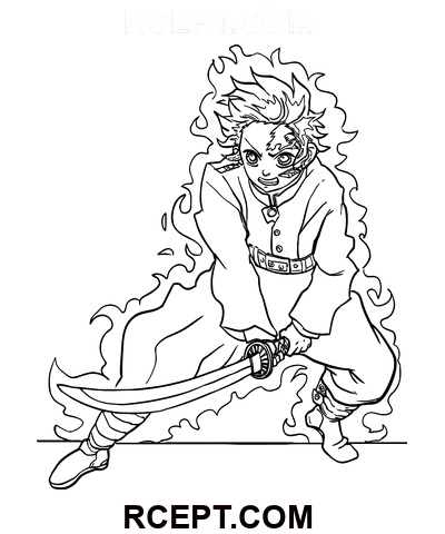 Niedlicher Dämonentöter Handgezeichnet Ausmalbild