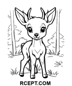 Hirschzeichnung für Kinder Ausmalbild