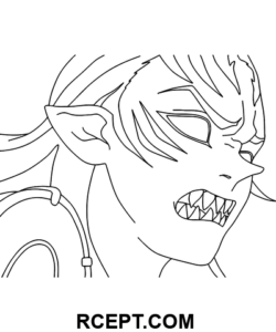 Dämonengesicht Ausmalbild