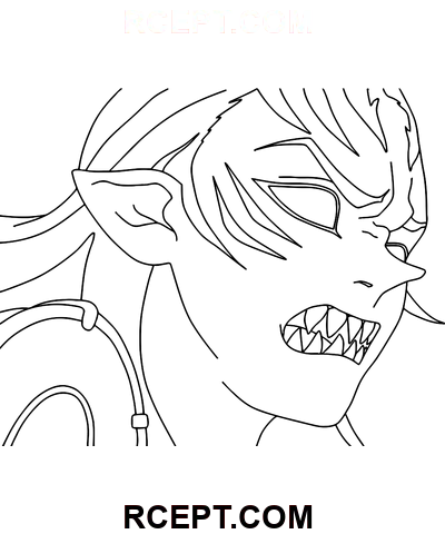 Dämonengesicht Ausmalbild
