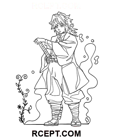 Demon Slayer für Kleinkinder Ausmalbild