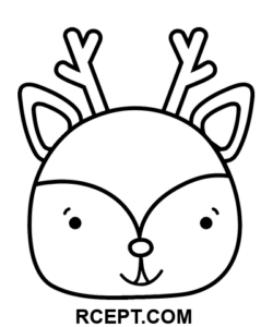 Glücklicher Hirschkopf Ausmalbild
