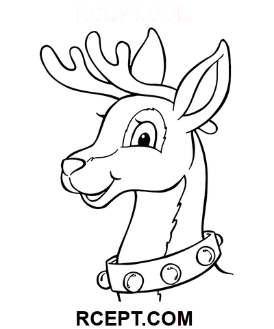 Weihnachten Rudolph Rentier Ausmalbild