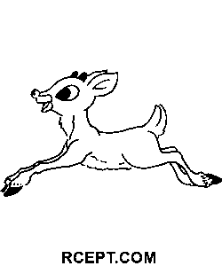 Niedliches Rudolph Rentier Ausmalbild