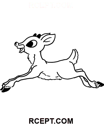 Niedliches Rudolph Rentier Ausmalbild