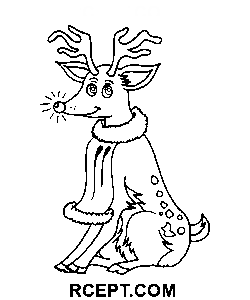 Hirsch des Weihnachtsmannes Ausmalbild