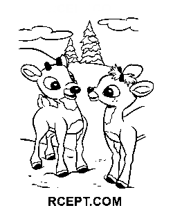 Entzückendes Rudolph Rentier Ausmalbild