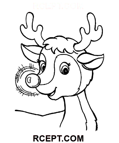 Kleines Rudolph Rentier Ausmalbild