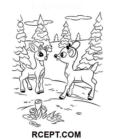 Liebenswertes Rudolph Rentier Ausmalbild