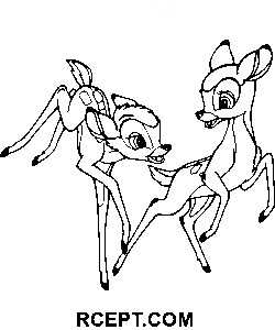 Hirsche galoppieren auf der Lichtung Ausmalbild