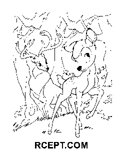 Das Reh hörte seltsame Geräusche Ausmalbild