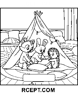 Ausgezeichnete flauschige Freunde Ausmalbild