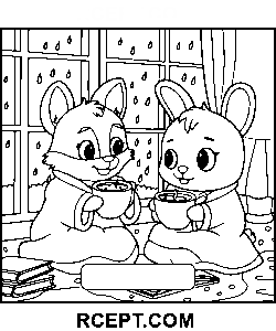 Flauschige Freunde für Bastelspaß Ausmalbild