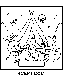 Flauschige Freunde für kreative Kinder Ausmalbild