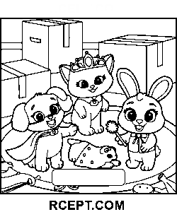 Flauschige Freunde für Kreativität Ausmalbild