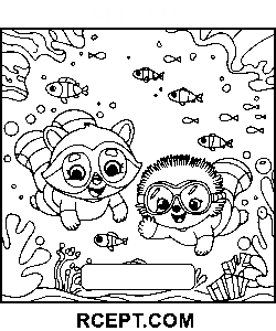 Flauschige Freunde für lehrreichen Spaß Ausmalbild