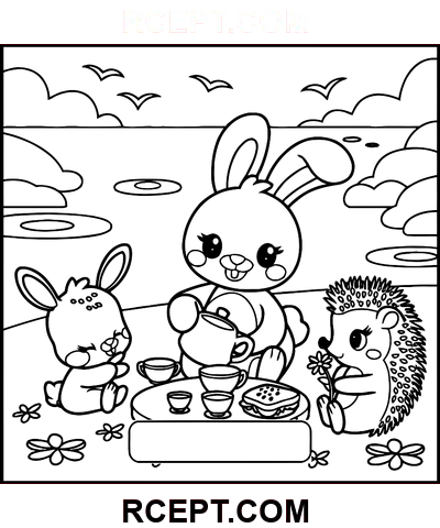 Flauschige Freunde für lustige Aktivitäten Ausmalbild