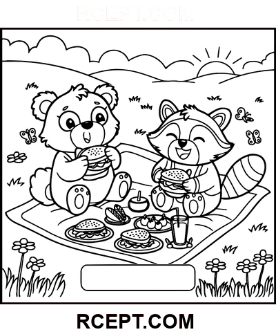 Flauschige Freunde für Urlaubsprojekte Ausmalbild