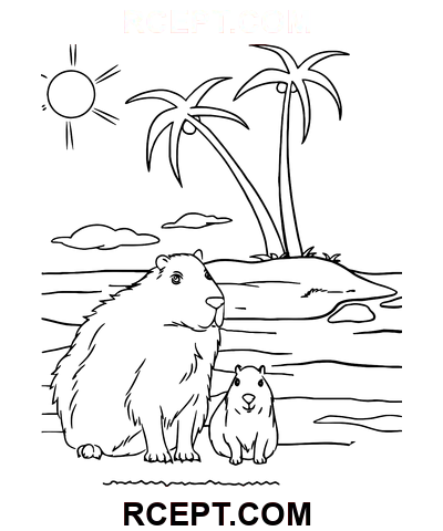 Wasserschwein Emoji Ausmalbild