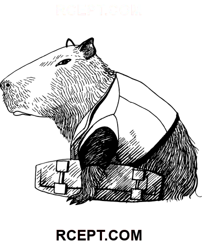Lustiges Wasserschwein Ausmalbild