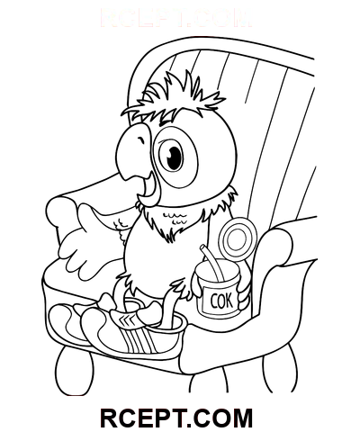 Einfache Rückkehr des verlorenen Papageis Ausmalbild