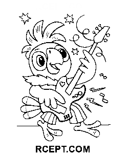 Papagei Cartoon Skizze Ausmalbild