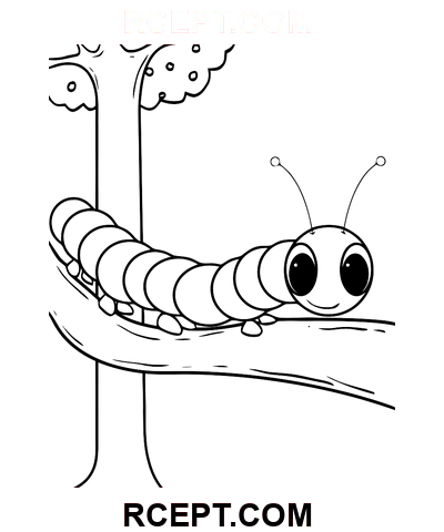 Schöne Raupe Ausmalbild