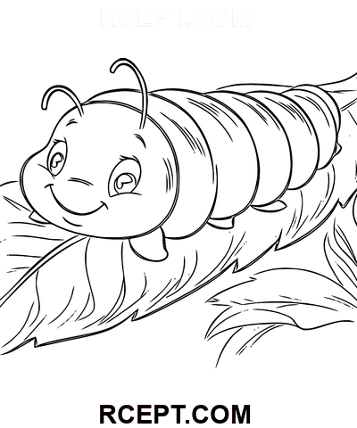 Mollige Raupe Ausmalbild