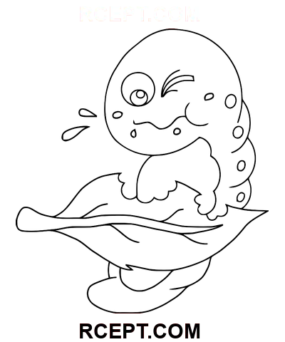Süße Raupe für Jungen Ausmalbild