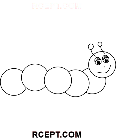 Niedliche Raupe Handzeichnung Ausmalbild
