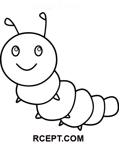 Zeichnung Lustige Raupe Ausmalbild