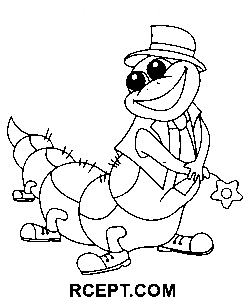 Liebenswerte lustige Raupe Ausmalbild