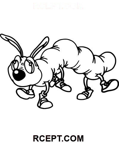 Lustige Raupe Ausmalbild