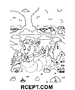 Handgezeichnete Zeichnung Raupe Ausmalbild