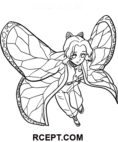 Outline Demon Slayer coloring page