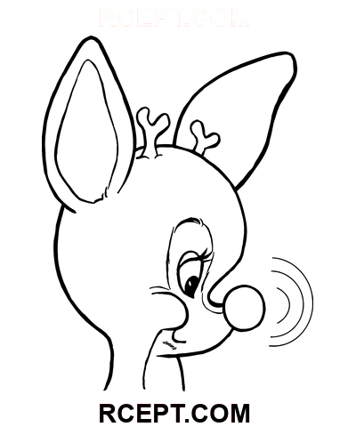 Rudolphs Red Nose coloring page