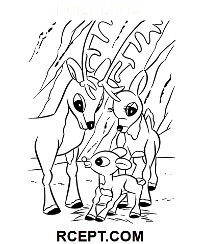 Dear Rudolph Reindeer coloring page