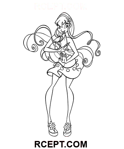 Cheerful Stella coloring page