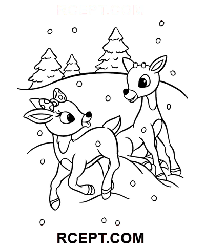 Divertenti giochi di cervo disegno da colorare