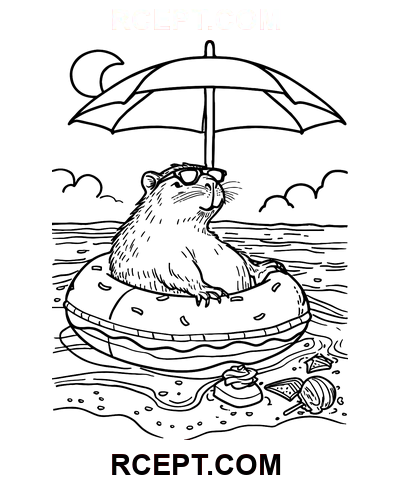 Scheda Capibara disegno da colorare