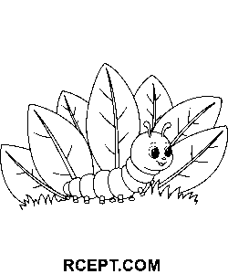 Søt Caterpillar Line Art fargelegge