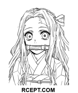 Demon Slayer Anime pige farvelægning side