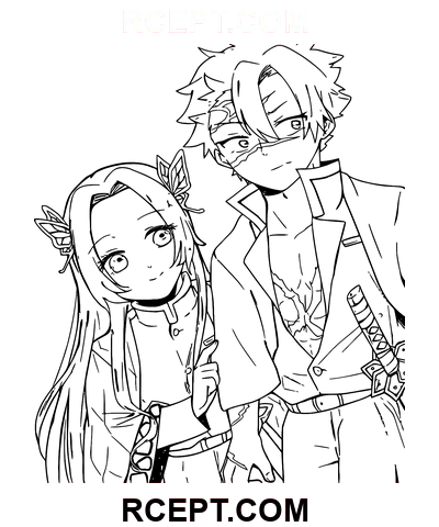 Kanae Kocho og Sanemi Shinazugawa farvelægning side