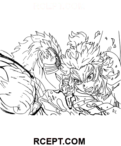Kyojuro Rengoku Vs Akazax farvelægning side